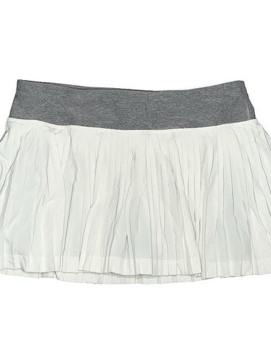 lululemon athletica Dresses & Skirts - Lululemon Pleated White Mini Skirt with Gray Waistband